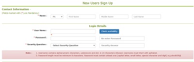 new user sign up